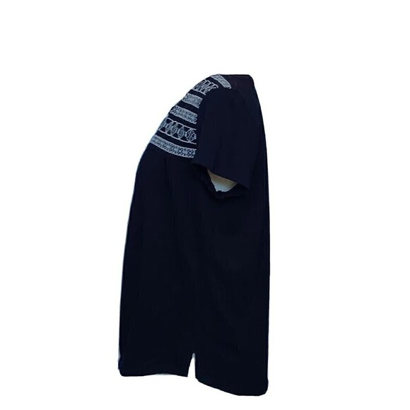 Talbots Women's Size M Navy/White Embroidery Tunic Top - Picture 2 of 7